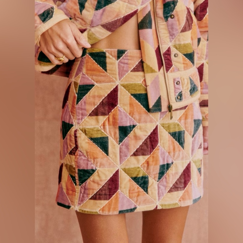 Sezane Malia Skirt Patchwork Stella - Size 4